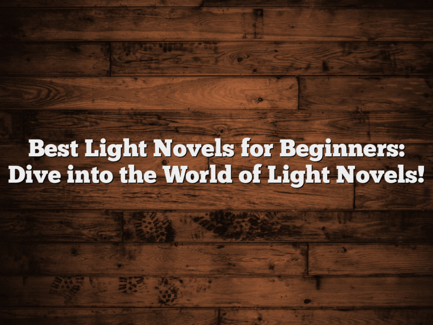 Best Light Novels for Beginners: Dive into the World of Light Novels!