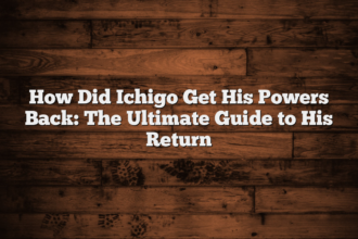How Did Ichigo Get His Powers Back: The Ultimate Guide to His Return