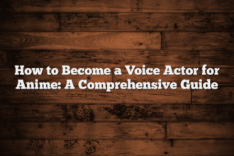 How to Become a Voice Actor for Anime: A Comprehensive Guide