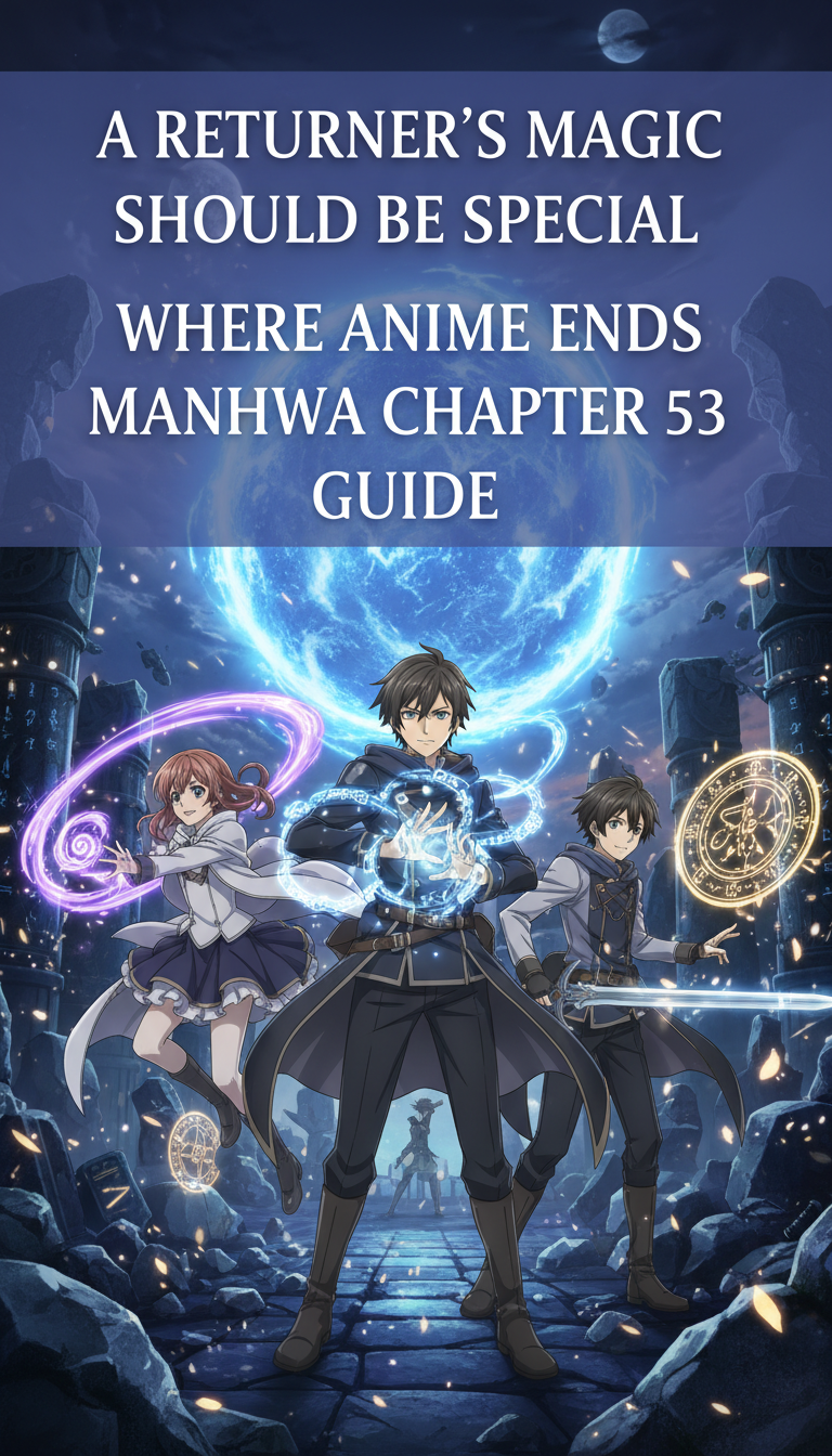 where does the a returners magic should be special anime end in the manhwa