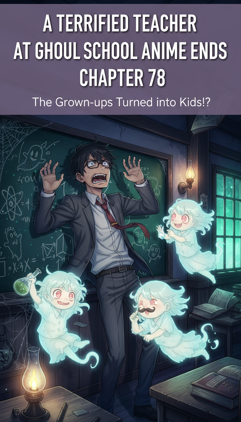 where does the a terrified teacher at ghoul school anime end in the manga