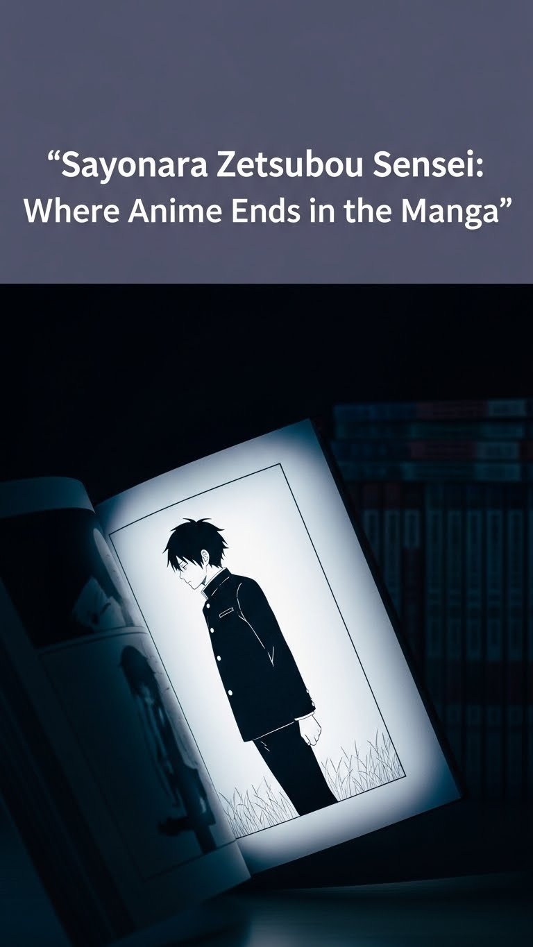 where does the sayonara zetsubou sensei anime end in the manga