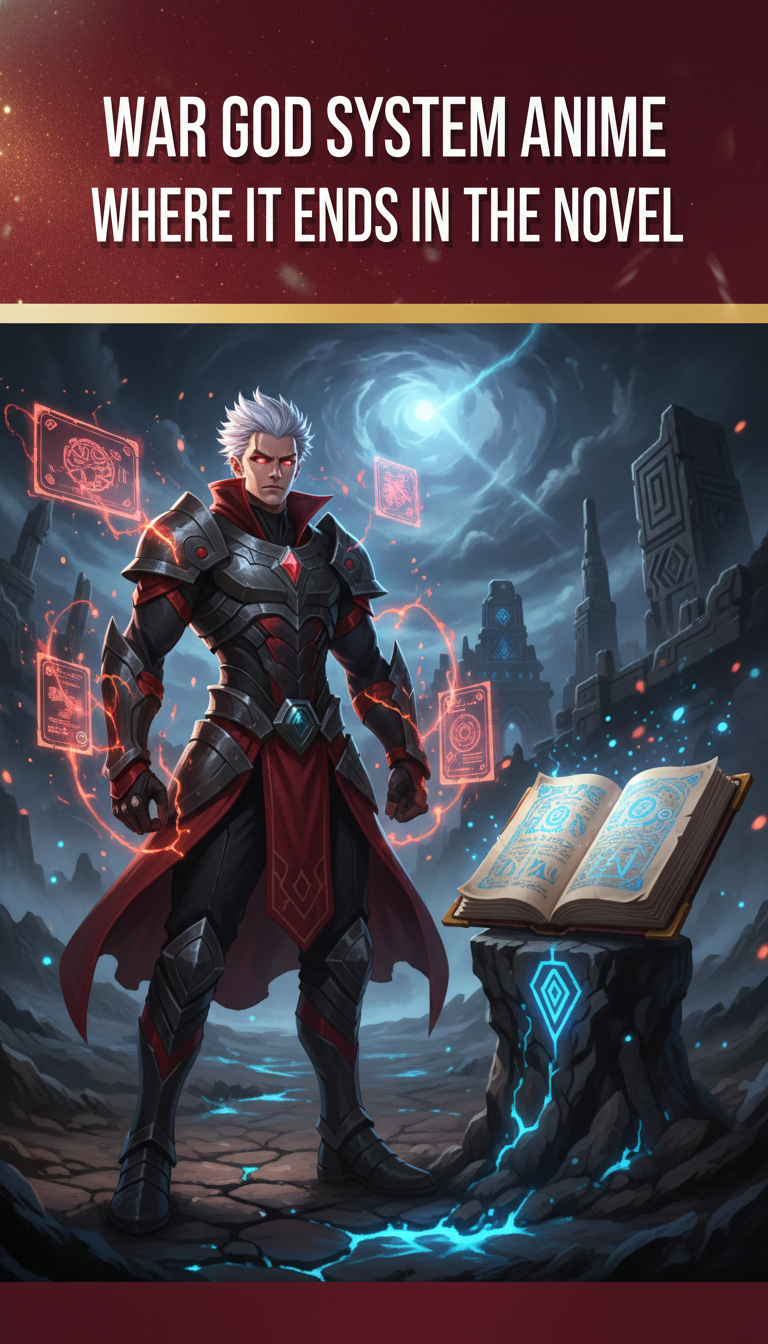 where does the war god system anime end in the novel