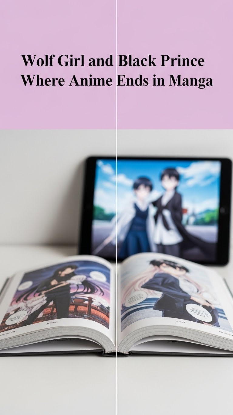 where does the wolf girl and black prince anime end in the manga